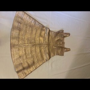 Gold Herve Leger Dress